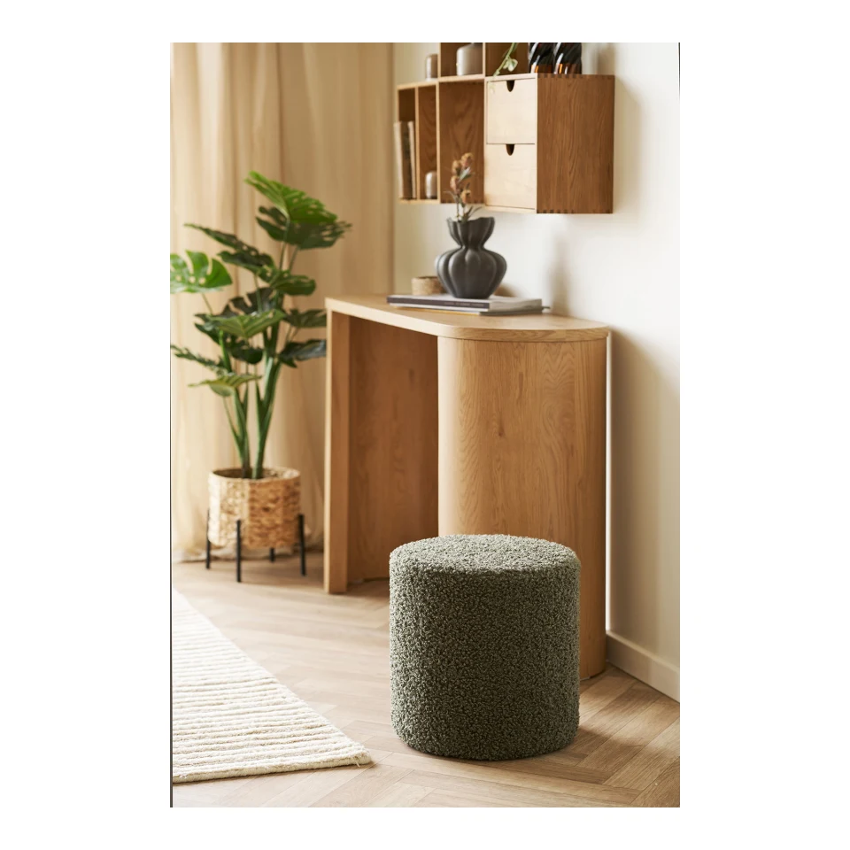 Ejby Tabure - Tabure, teddy, zelena ø34x36 cm, HN1301