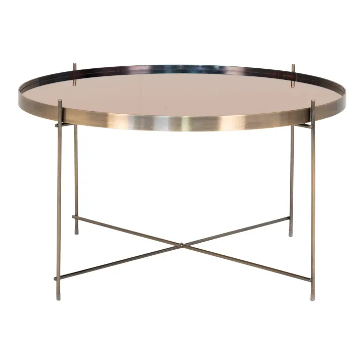 Venezia Klupski stolić - Klupski stolić, mesing colored čelik s staklo ø70xh40cm