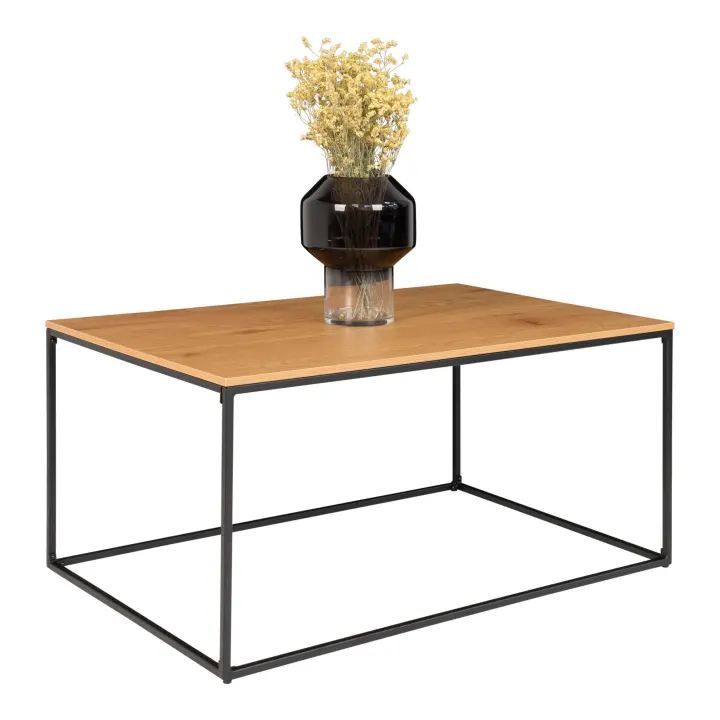 Vita Klupski stolić - Klupski stolić, izgled hrasta, crni okvir 60x90x45 cm