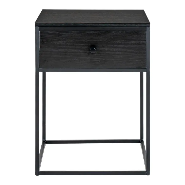 Vita Pomoćni stolić - Pomoćni stolić, 1 drawer, crna, crni okvir 40x40x55 cm
