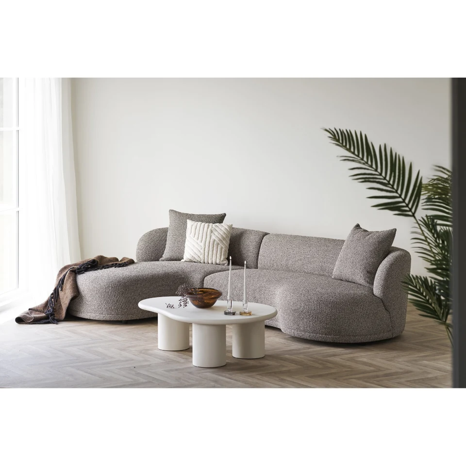 Palmera Klupski stolić - Klupski stolić, cement look, prljavo bijela 80x120x35 cm