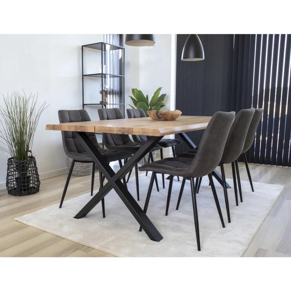 Toulon Blagovaonski stol - Blagovaonski stol s wavy edge, hrast, prirodna, prepared za extension tanjuri 95x200x75 cm