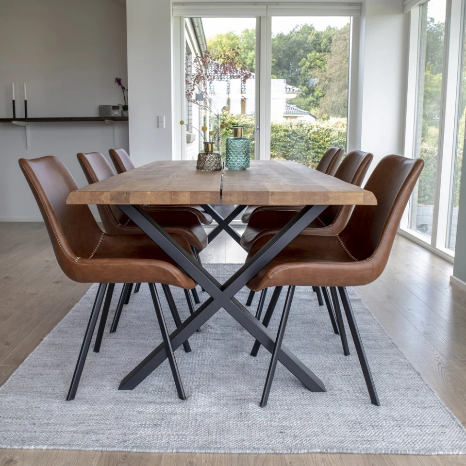 Toulon Blagovaonski stol - Blagovaonski stol s wavy edge, hrast, prirodna, prepared za extension tanjuri 95x200x75 cm