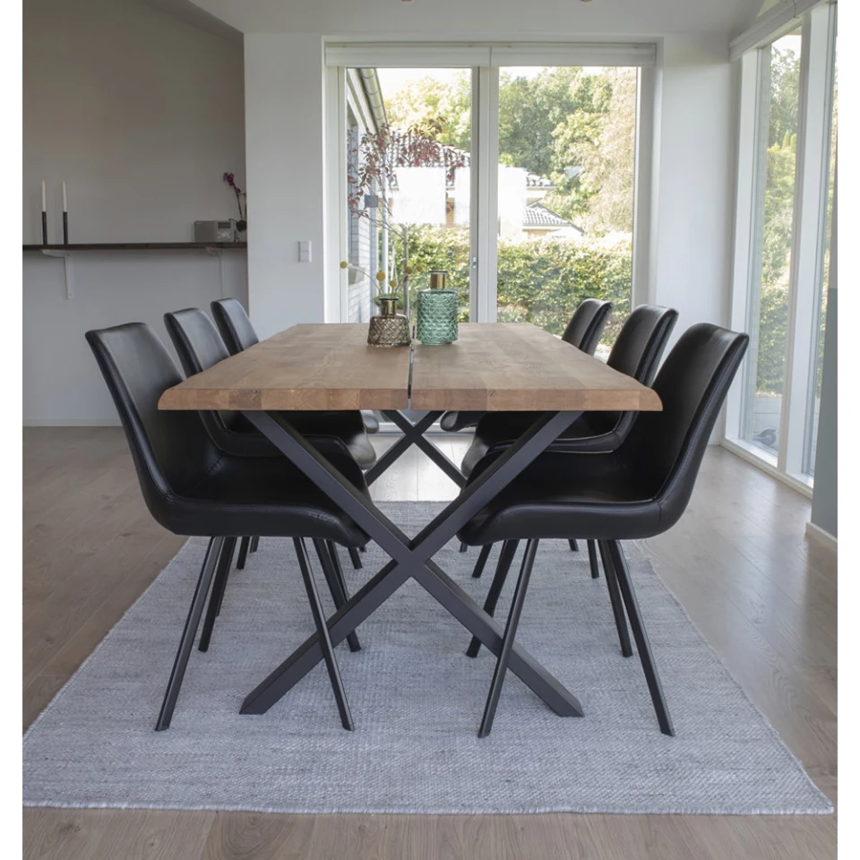 Toulon Blagovaonski stol - Blagovaonski stol s wavy edge, hrast, prirodna, prepared za extension tanjuri 95x200x75 cm