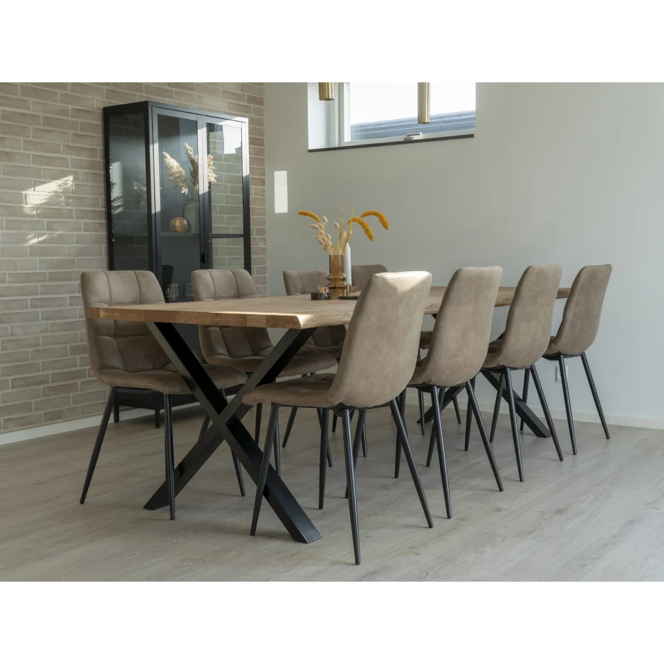 Toulon Blagovaonski stol - Blagovaonski stol s wavy edge, hrast, prirodna, prepared za extension tanjuri 100x300x75 cm