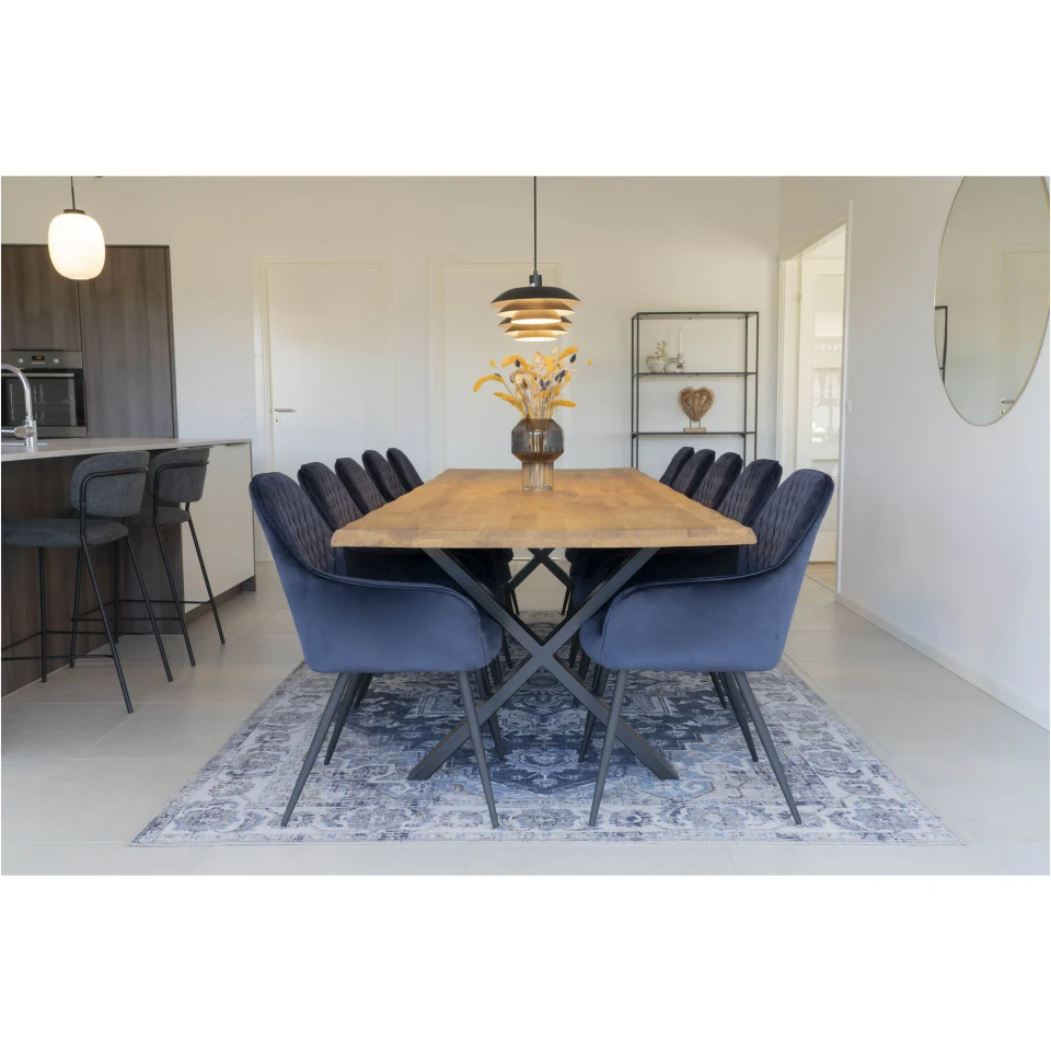 Toulon Blagovaonski stol - Blagovaonski stol s wavy edge, hrast, prirodna, prepared za extension tanjuri 100x300x75 cm