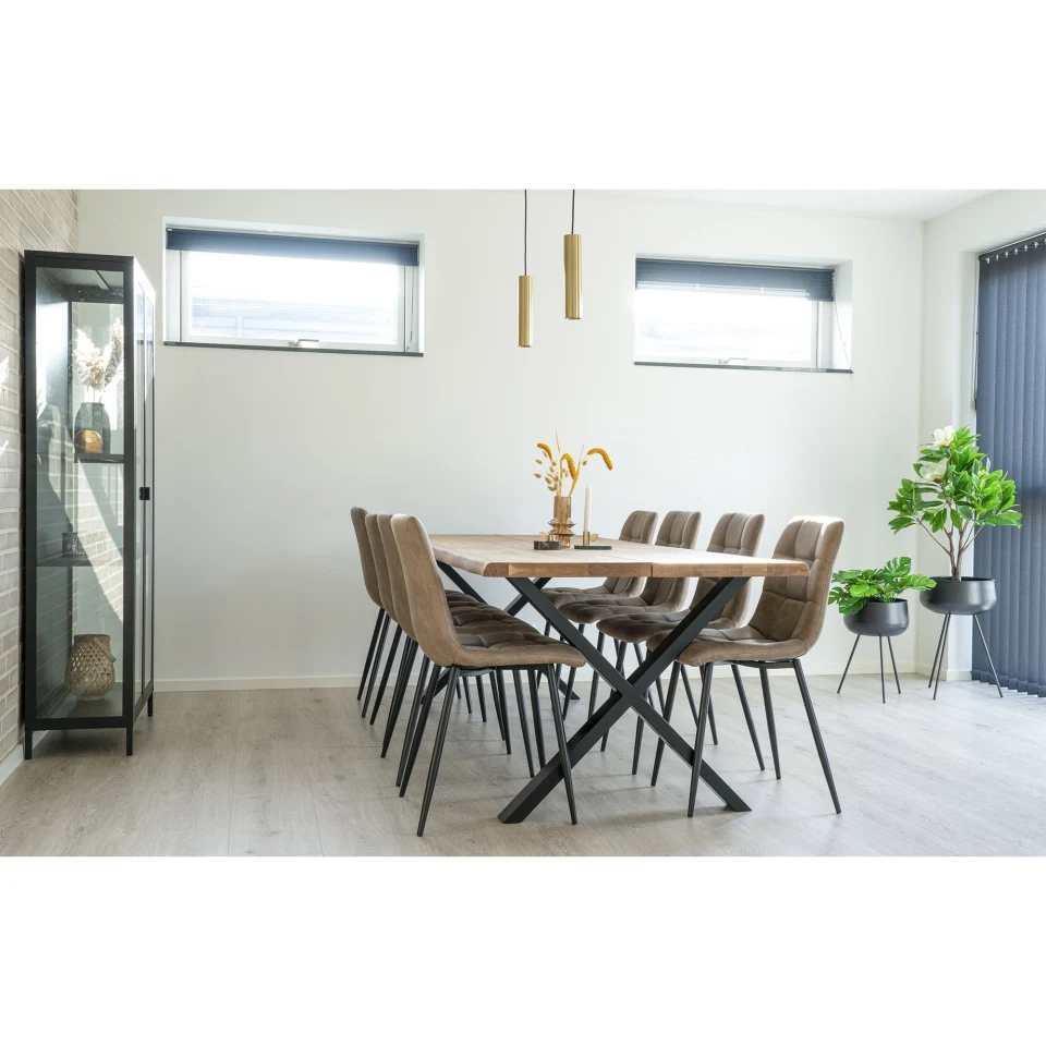 Toulon Blagovaonski stol - Blagovaonski stol s wavy edge, hrast, prirodna, prepared za extension tanjuri 95x240x75 cm