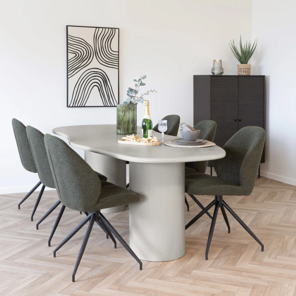Maranola Blagovaonski stol - Blagovaonski stol, cement look, bež 96x200x76 cm