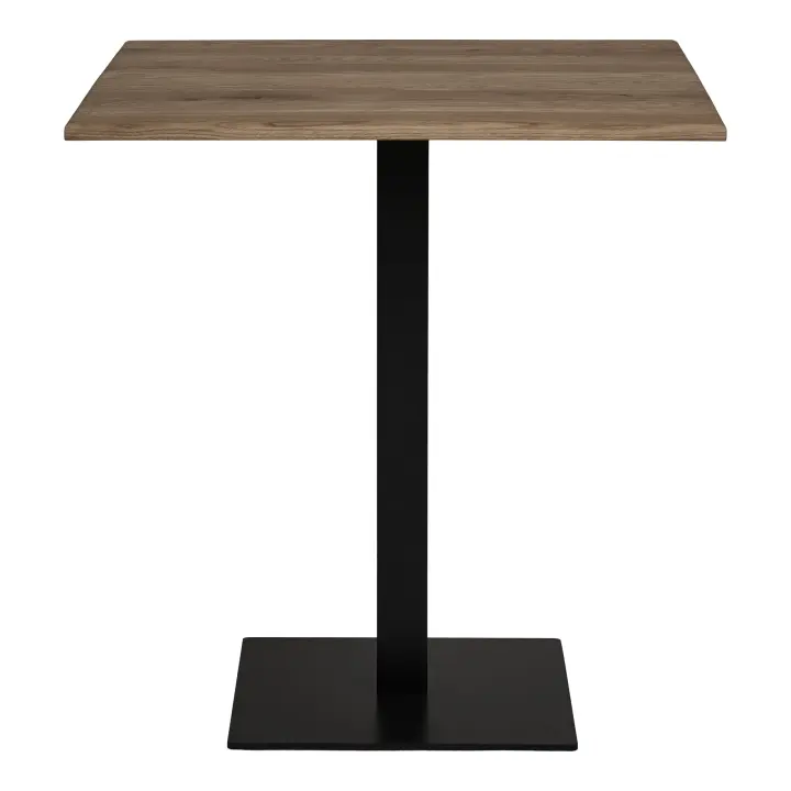 Lignano Cafe Table - Cafe table, dimljena hrast, crna metal base 70x70x75 cm