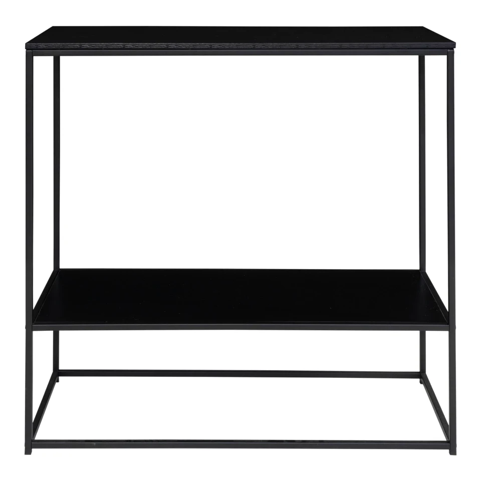 Vita Konzolni stol - Konzolni stol, 2 police, crna, crni okvir 80x36x80 cm