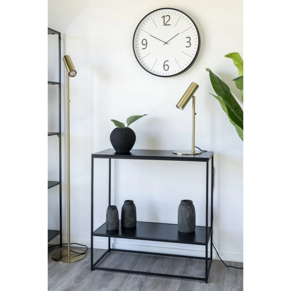 Vita Konzolni stol - Konzolni stol, 2 police, crna, crni okvir 80x36x80 cm