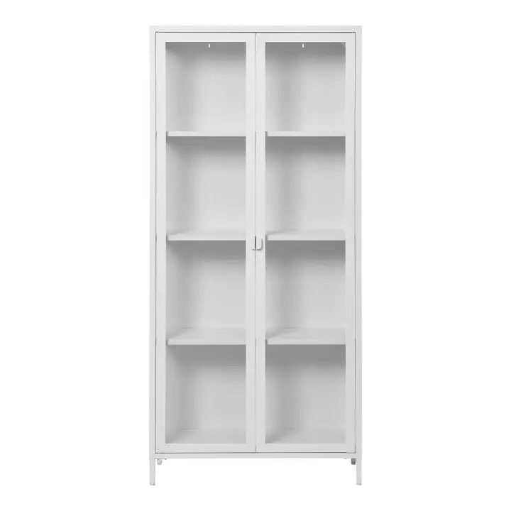 Brisbane Vitrina - Vitrina, 2 staklo doors, čelik, bijela 80x35x175 cm