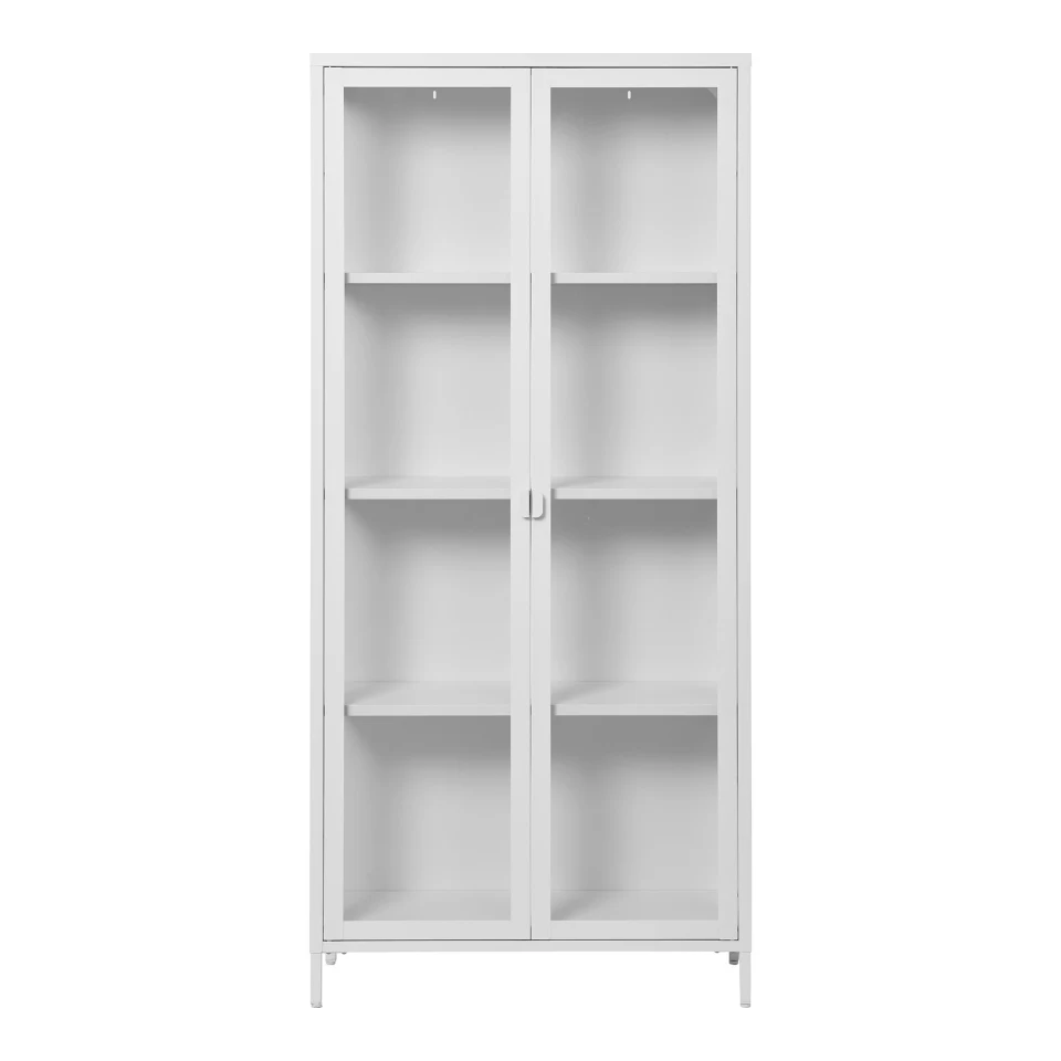 Brisbane Vitrina - Vitrina, 2 staklo doors, čelik, bijela 80x35x175 cm