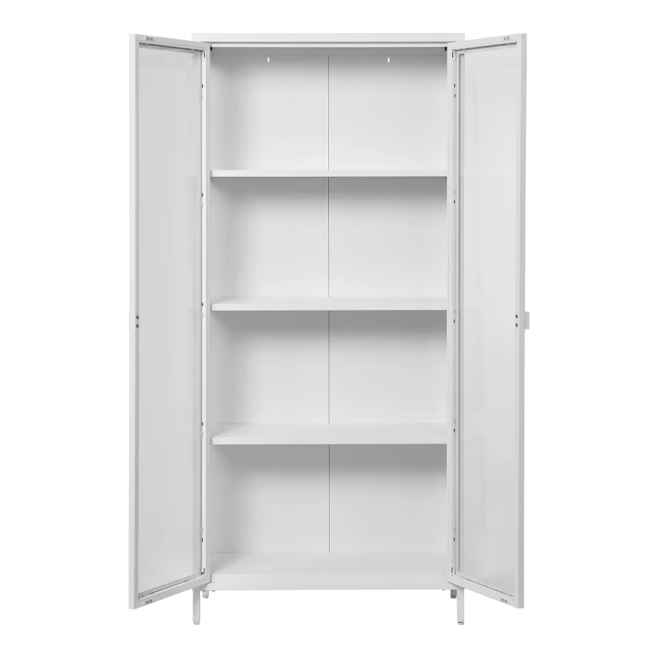 Brisbane Vitrina - Vitrina, 2 staklo doors, čelik, bijela 80x35x175 cm