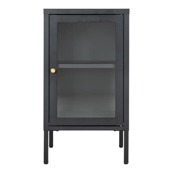 Dalby Cabinet - Cabinet, 1 staklo door, čelik, crna 38x35x70 cm