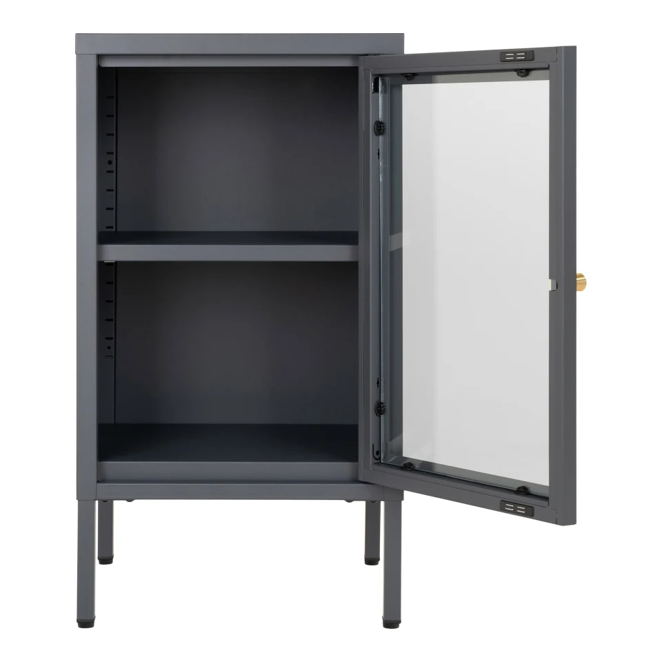 Dalby Cabinet - Cabinet, 1 staklo door, čelik, siva 38x35x70 cm