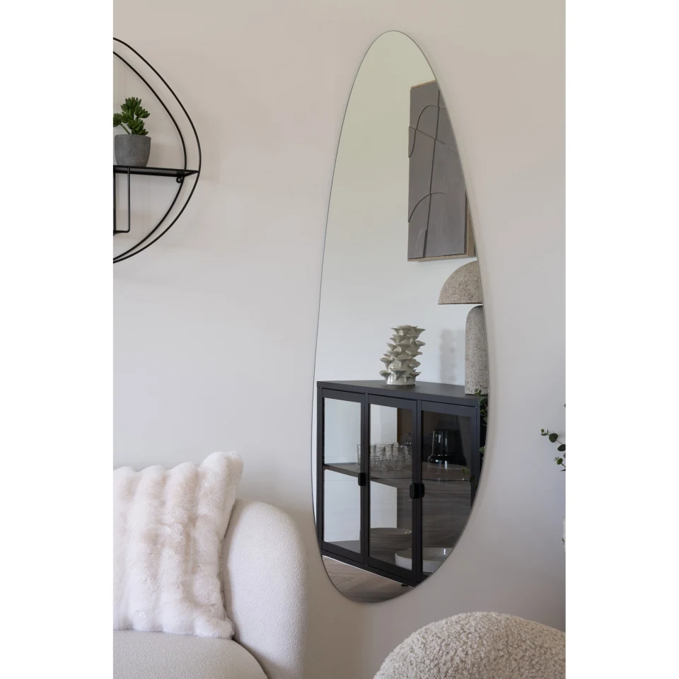 Brisbane Sideboard - Sideboard, 3 staklo doors, čelik, crna 140x40x85 cm
