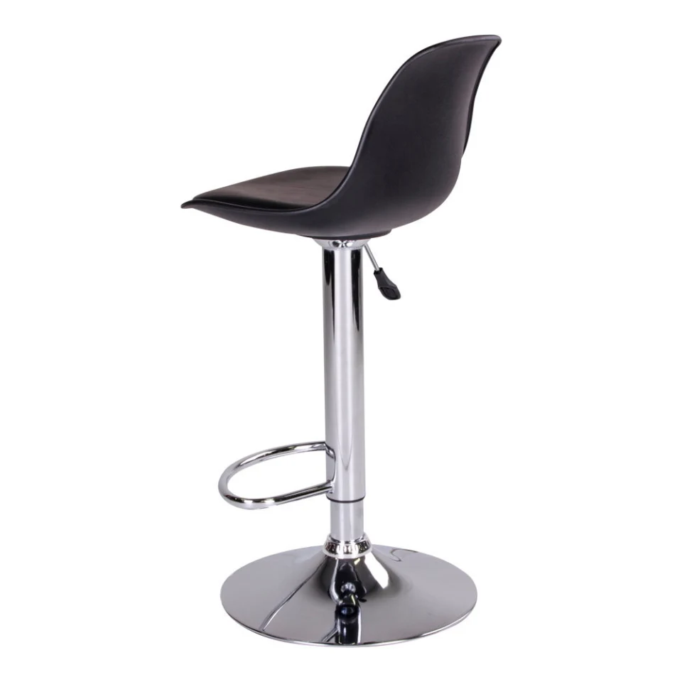 Trondheim Barska stolica - Barska stolica, PU koža, crna, chrome legs