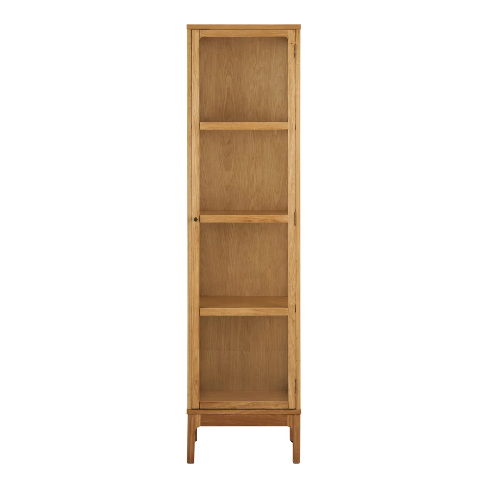 Zamora Cabinet - Cabinet, 1 staklo door, hrast/hrastov furnir,/kaljeno staklo, prirodna 40x47x180 cm