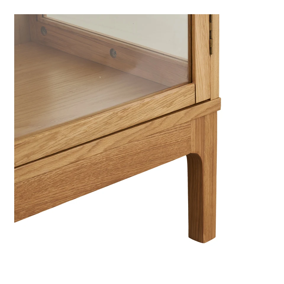 Zamora Cabinet - Cabinet, 1 staklo door, hrast/hrastov furnir,/kaljeno staklo, prirodna 40x47x180 cm