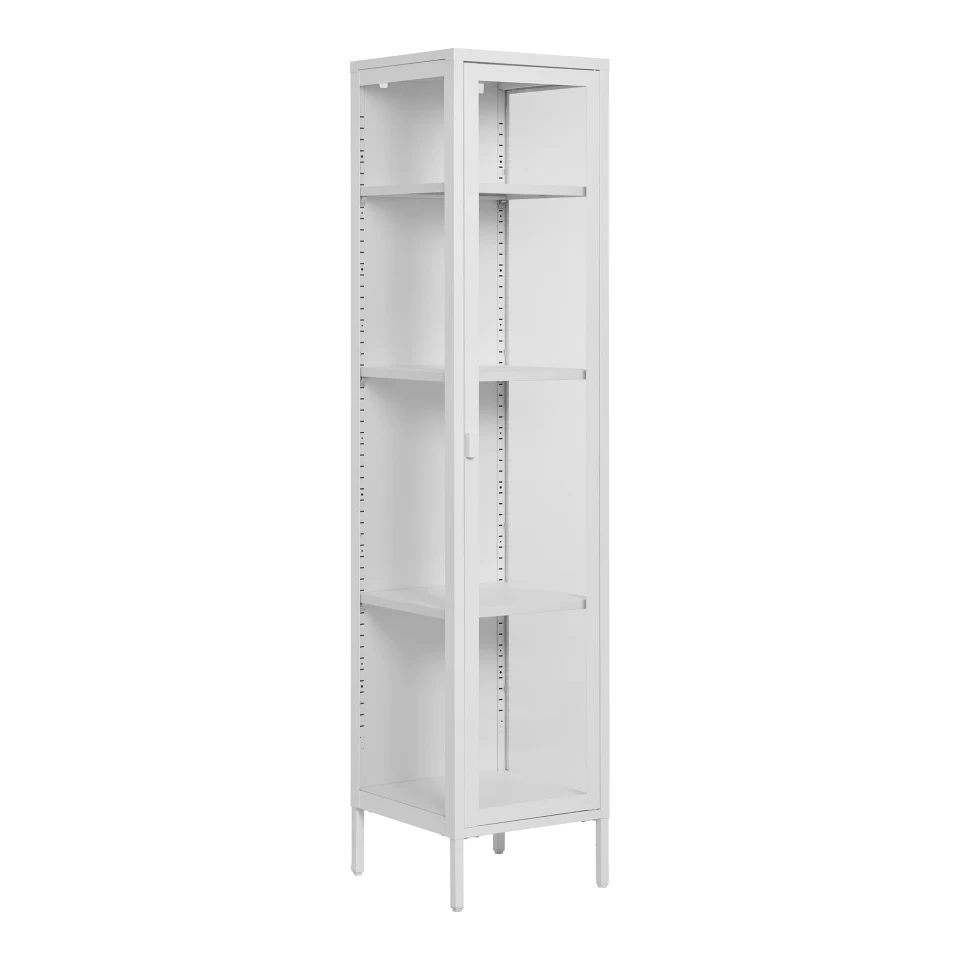 Brisbane Slim Vitrina - Slim Vitrina, 1 staklo door, čelik, bijela 40x35x180 cm
