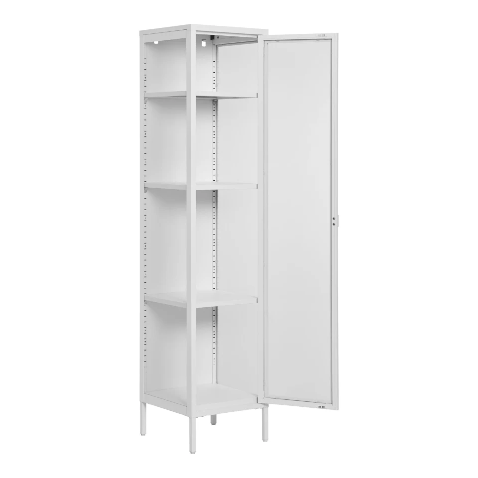 Brisbane Slim Vitrina - Slim Vitrina, 1 staklo door, čelik, bijela 40x35x180 cm
