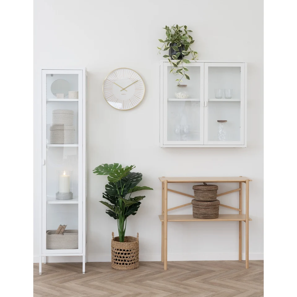 Brisbane Slim Vitrina - Slim Vitrina, 1 staklo door, čelik, bijela 40x35x180 cm