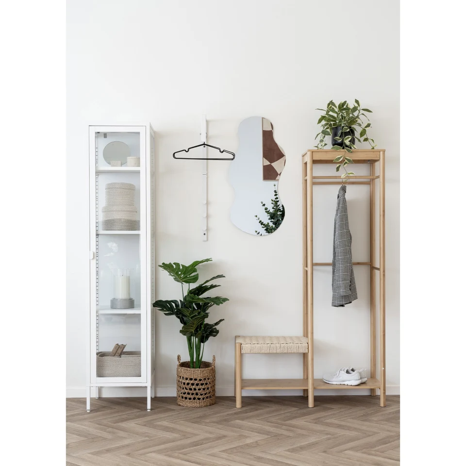 Brisbane Slim Vitrina - Slim Vitrina, 1 staklo door, čelik, bijela 40x35x180 cm
