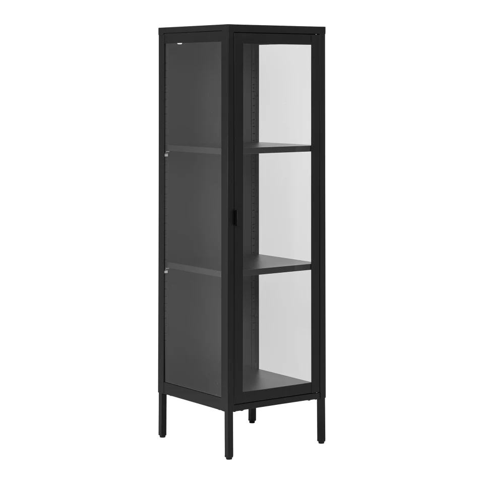 Brisbane Slim Vitrina - Slim Vitrina, 1 staklo door, čelik, crna 40x35x140 cm