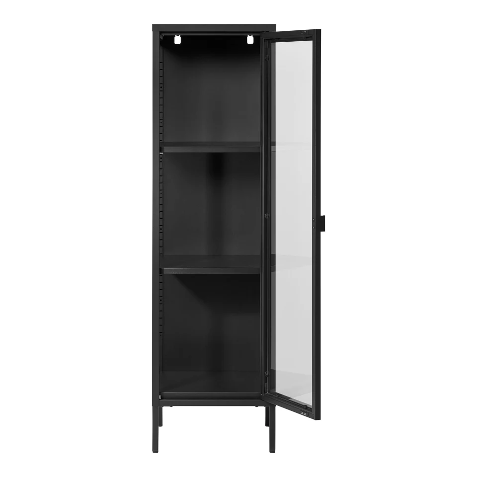 Brisbane Slim Vitrina - Slim Vitrina, 1 staklo door, čelik, crna 40x35x140 cm