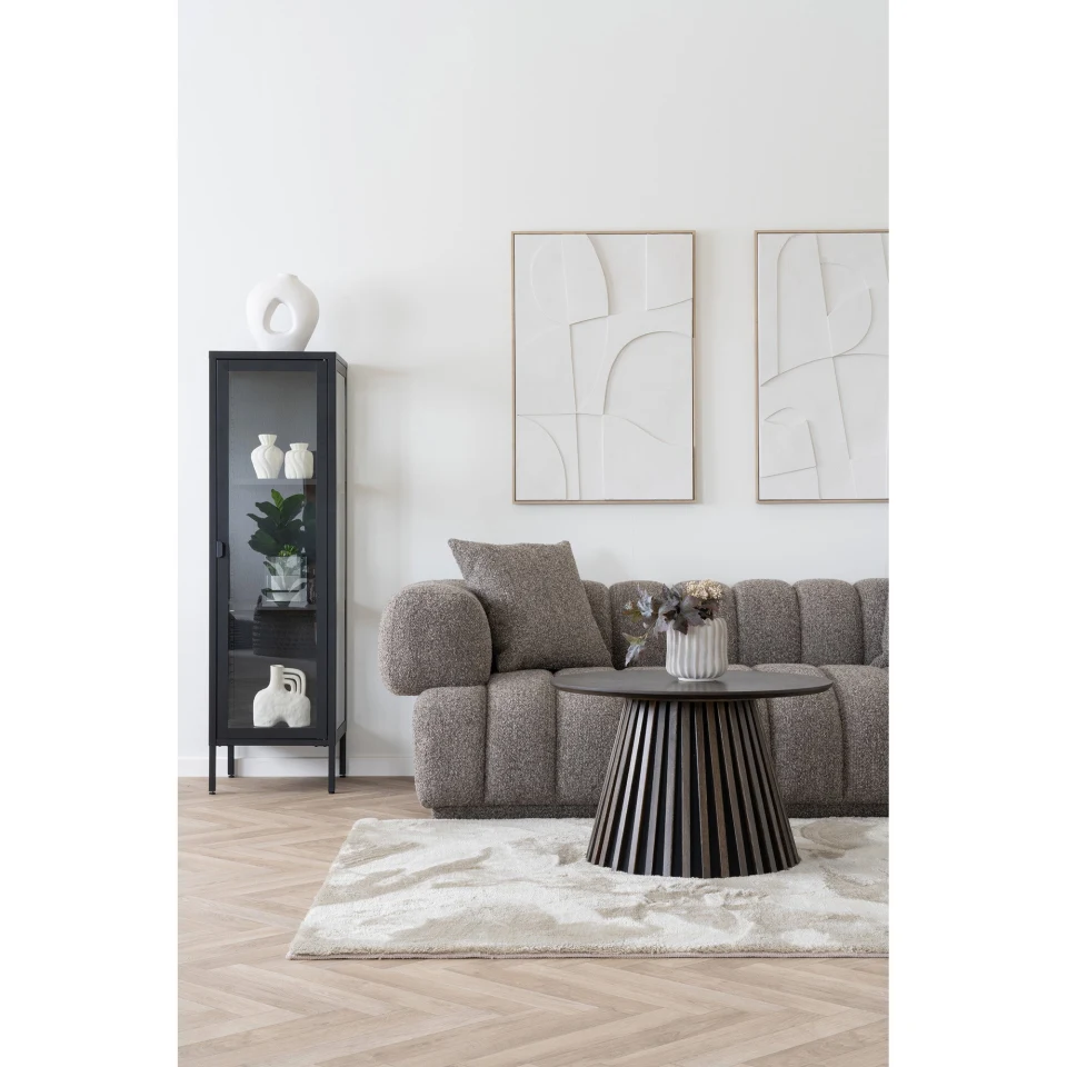 Brisbane Slim Vitrina - Slim Vitrina, 1 staklo door, čelik, crna 40x35x140 cm