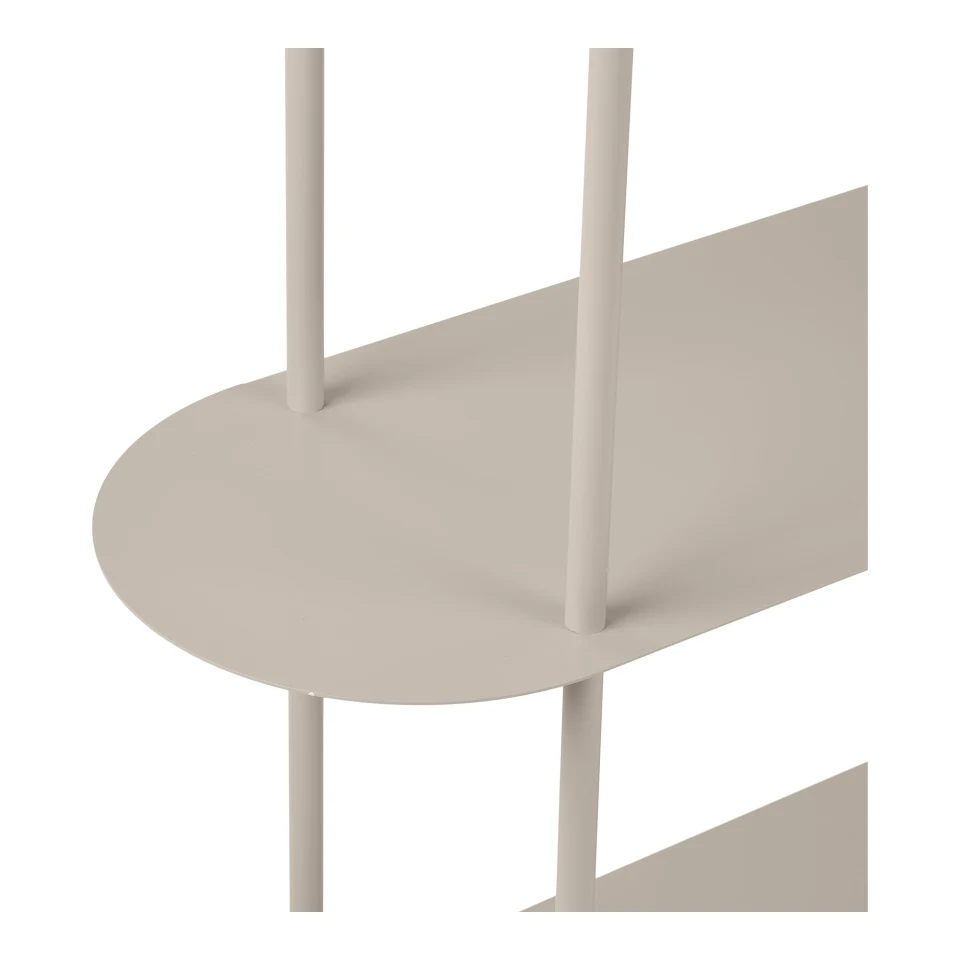 Rieti Shelving Unit - Shelving unit, 5 police, asymmetrical, metal, pješčana 31x118x139 cm