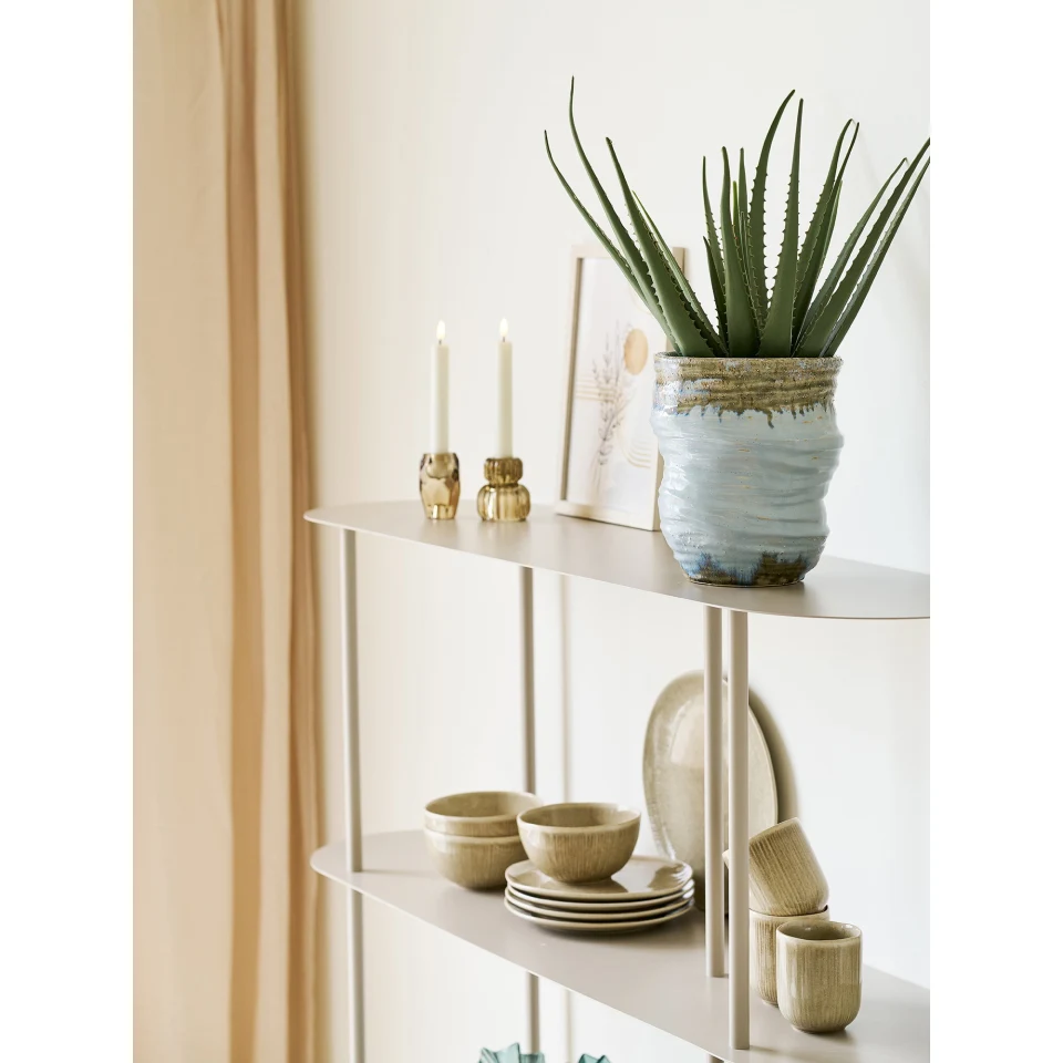 Rieti Shelving Unit - Shelving unit, 5 police, asymmetrical, metal, pješčana 31x118x139 cm