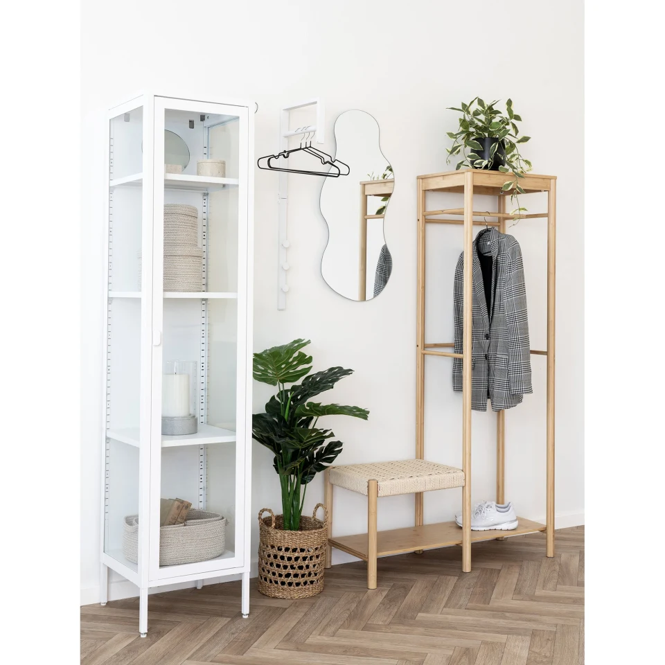 Ember Clothes Rack - Clothes Rack s prirodna pletivo klupa, bambus, prirodna 36x95x165