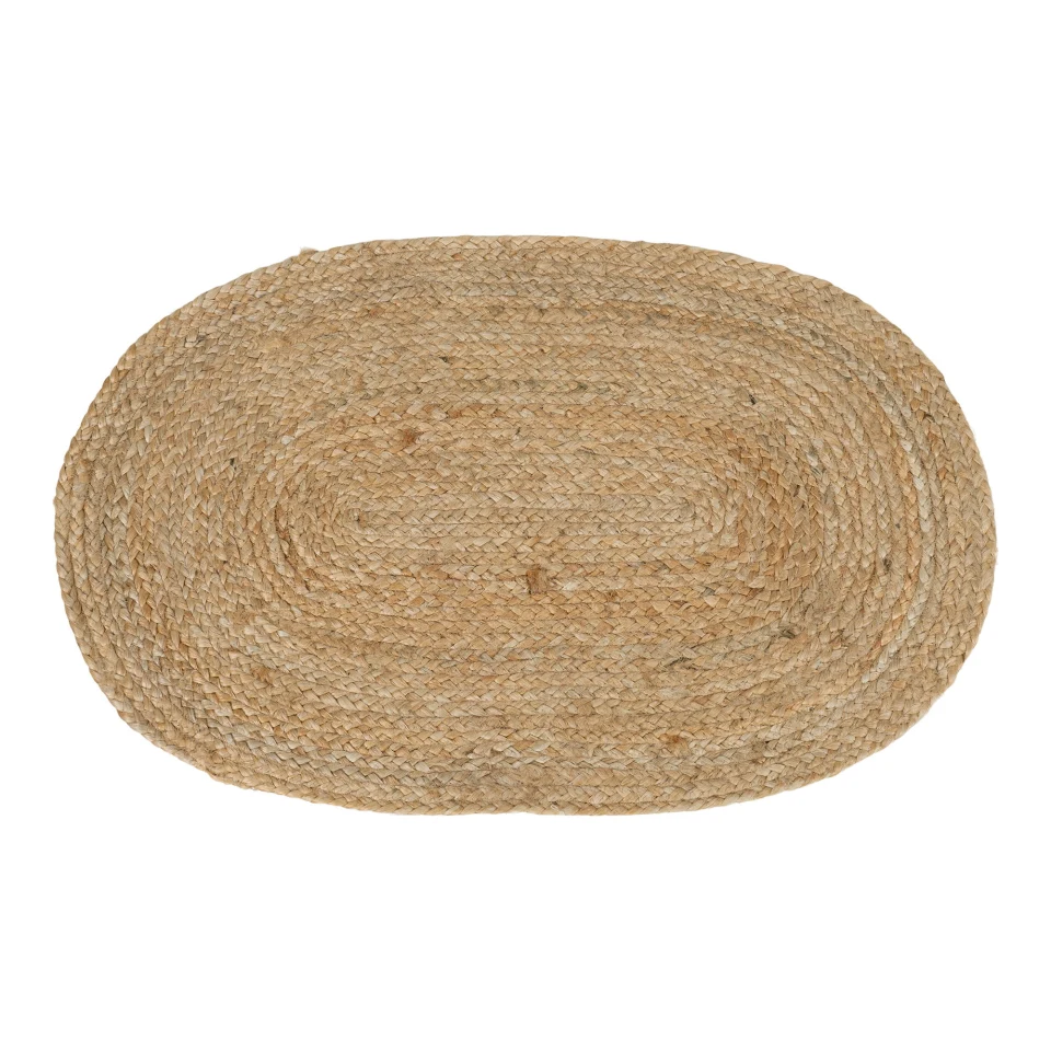 Bombay Otirač - Otirač in braided juta, prirodna, oval 50x80 cm
