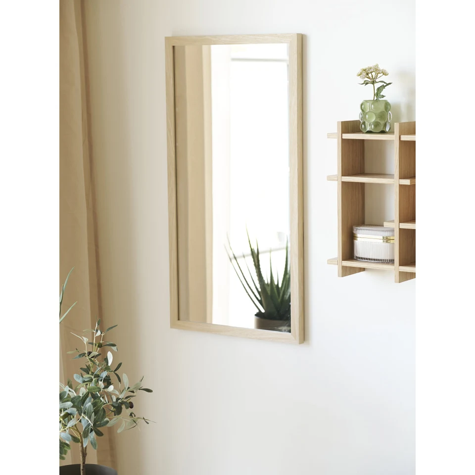 Scottsdale Zidno ogledalo - Zidno ogledalo, wooden okvir, prirodna 45x75 cm