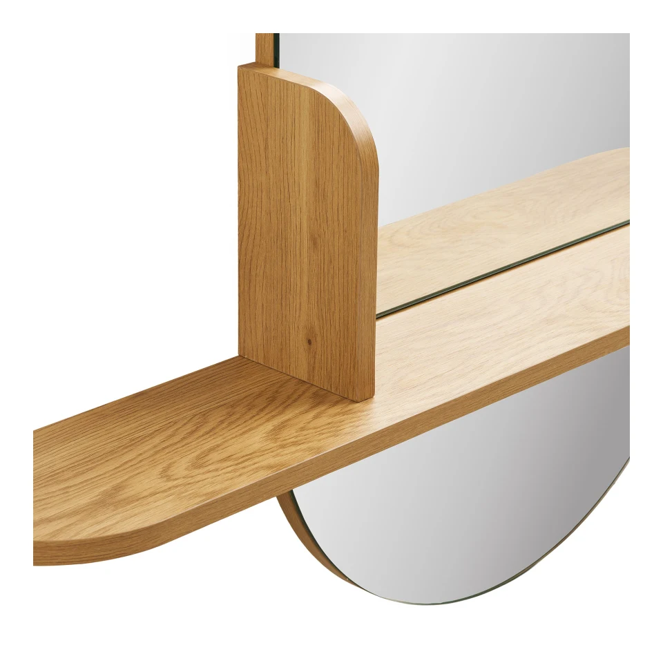 Barco Ogledalo s policom - Ogledalo s policom, izgled hrasta 92x15x94,5 cm