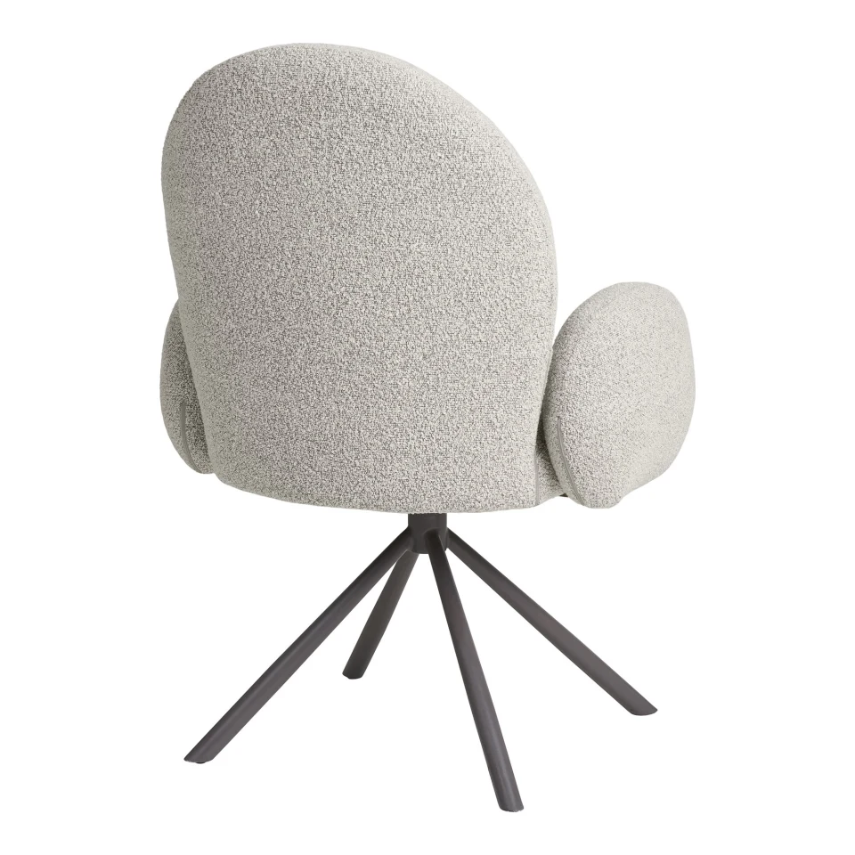 Lana Blagovaonska stolica - Blagovaonska stolica s okretna, armrest, bouclé, pješčana, siva legs HN1267
