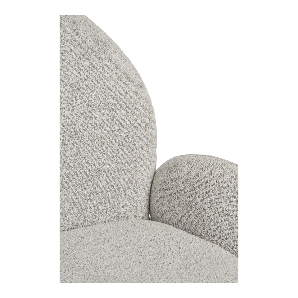 Lana Blagovaonska stolica - Blagovaonska stolica s okretna, armrest, bouclé, pješčana, siva legs HN1267
