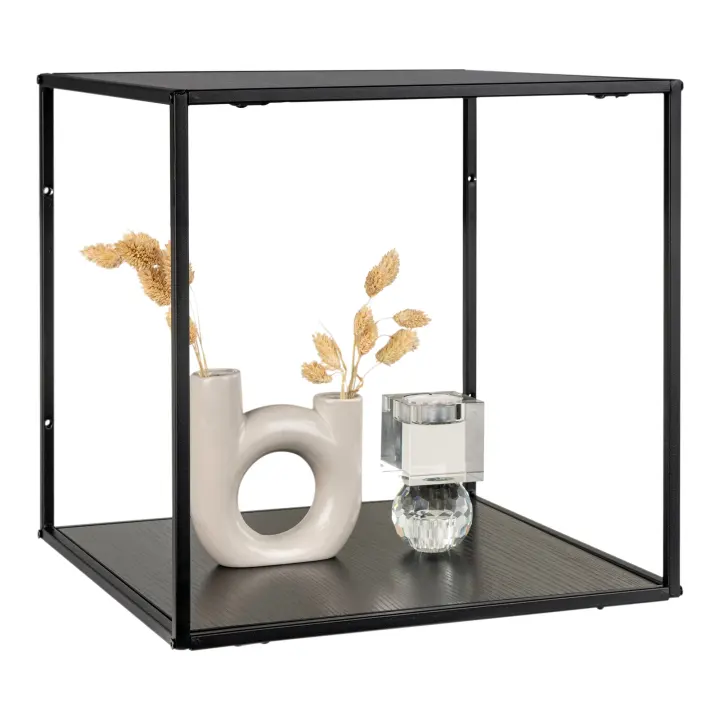 Vita Wallshelf - Wallshelf, crna, crni okvir 36x36x36 cm
