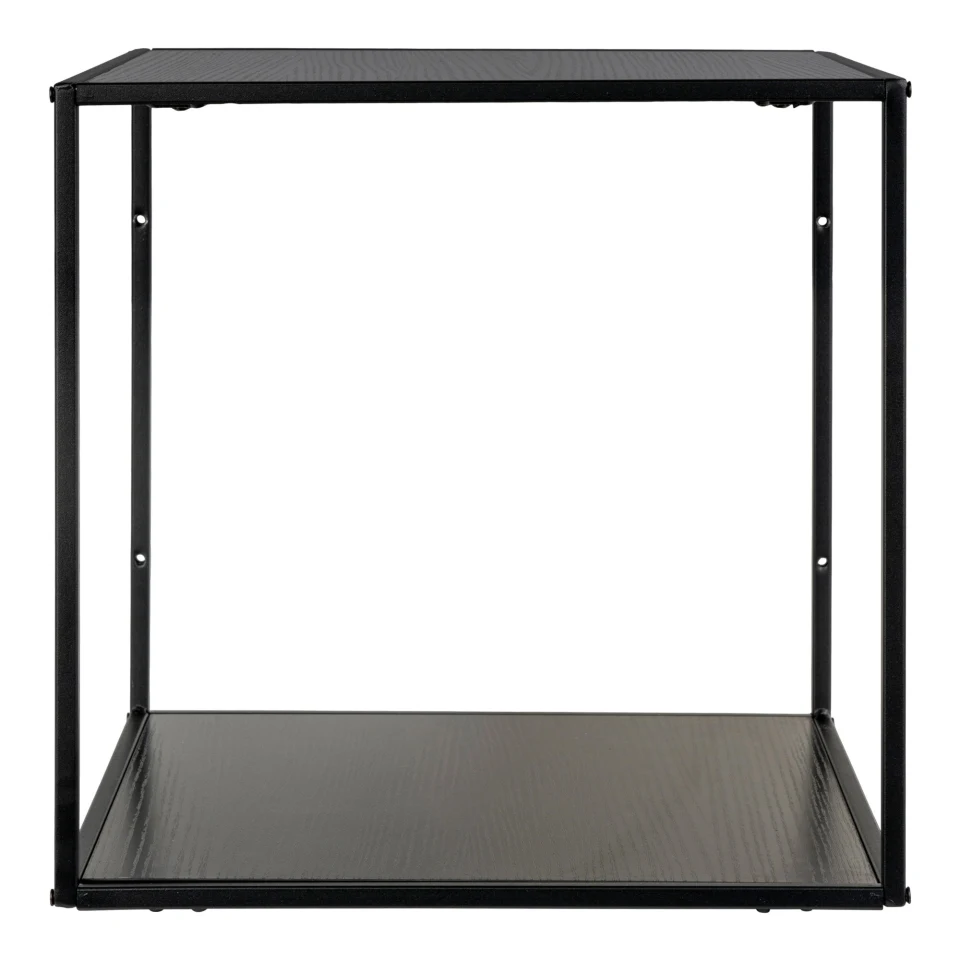 Vita Wallshelf - Wallshelf, crna, crni okvir 36x36x36 cm