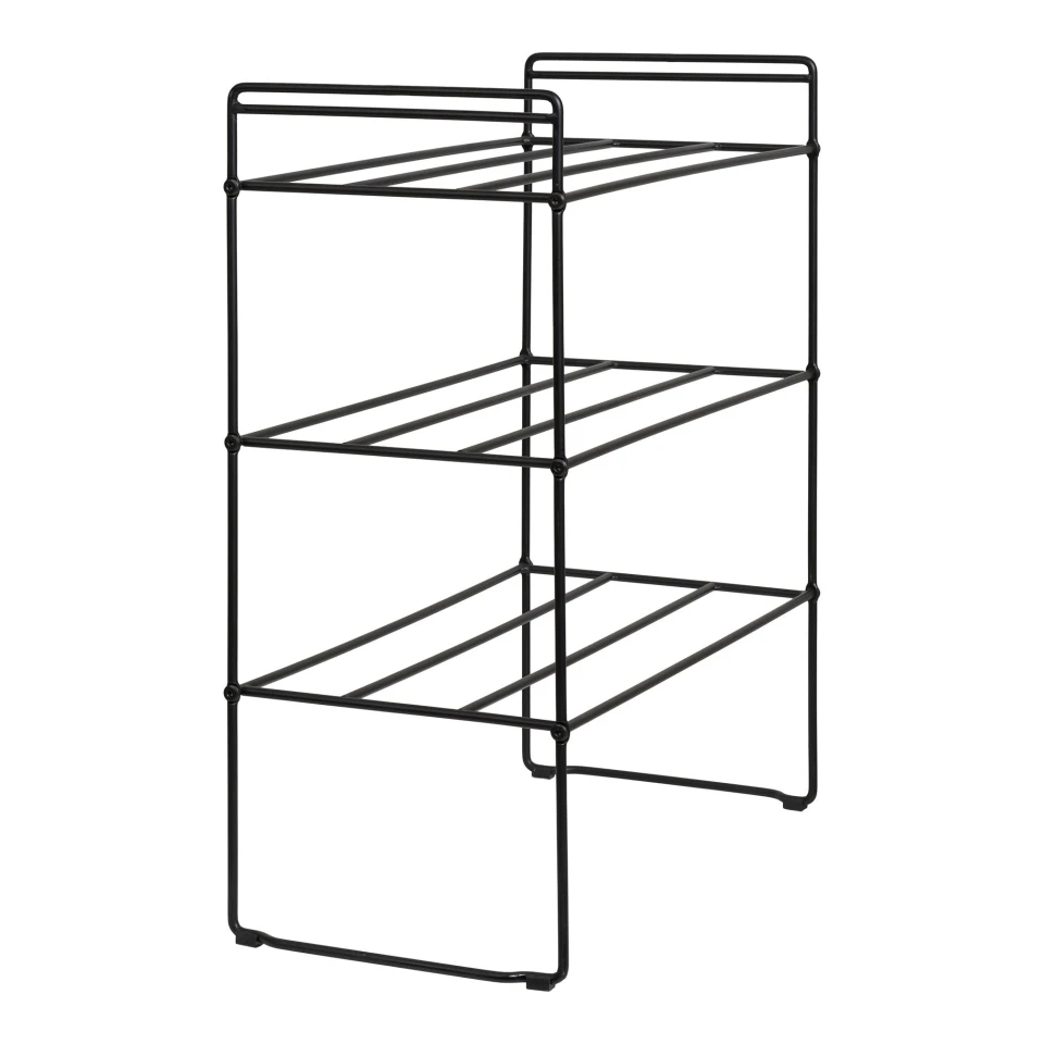Swansea Shoe Rack - Shoe Rack, čelik, 3 police, crna 49,5x25x60 cm