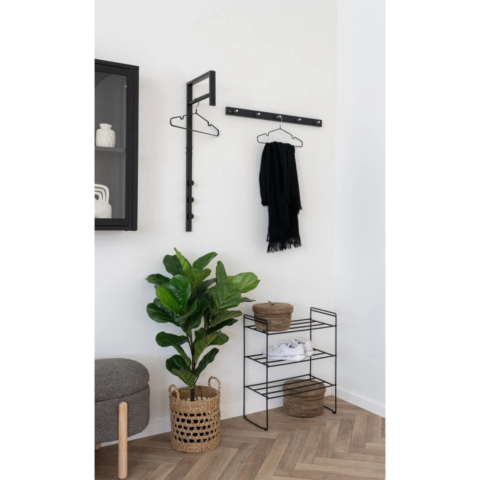 Swansea Shoe Rack - Shoe Rack, čelik, 3 police, crna 49,5x25x60 cm