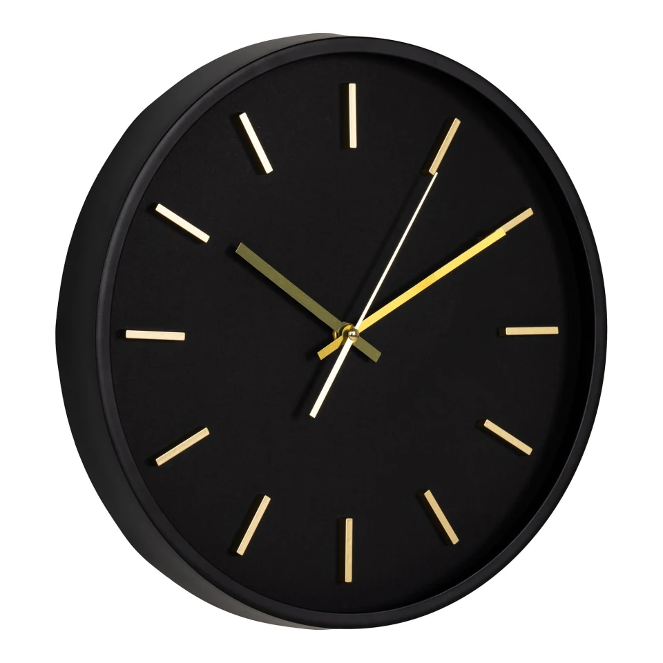 Kensington Zidni sat - Zidni sat, crna, tihi mehanizam ø35 cm