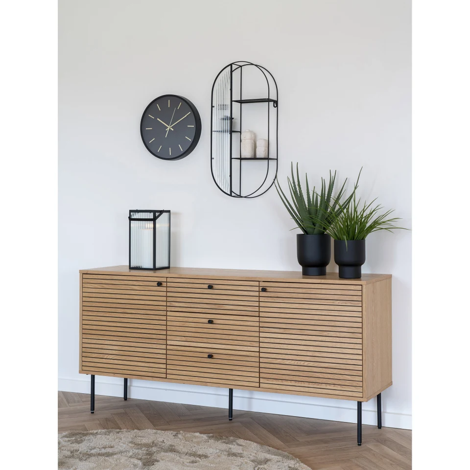 Kensington Zidni sat - Zidni sat, crna, tihi mehanizam ø35 cm