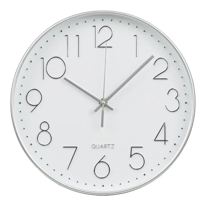 Lalibela Zidni sat - Zidni sat, srebrna, tihi mehanizam ø30 cm