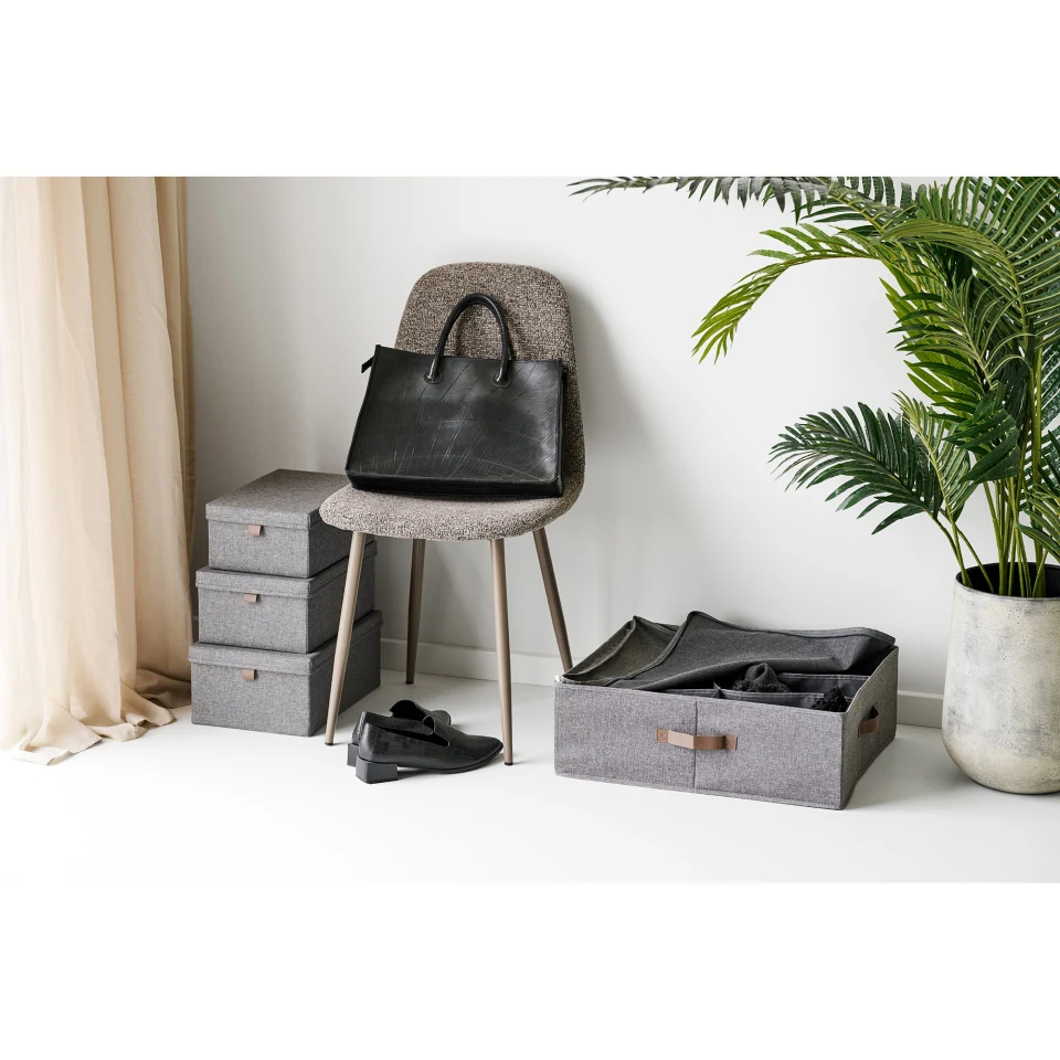 Noto Storage Boxes - Storage boxes, tekstil, tamnosiva set od 3