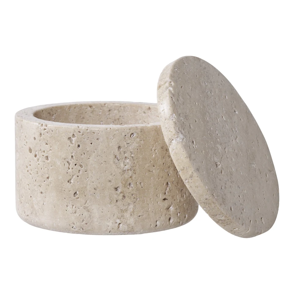 Storage Jar - Storage jar, travertin, prirodna ø10x6,5 cm