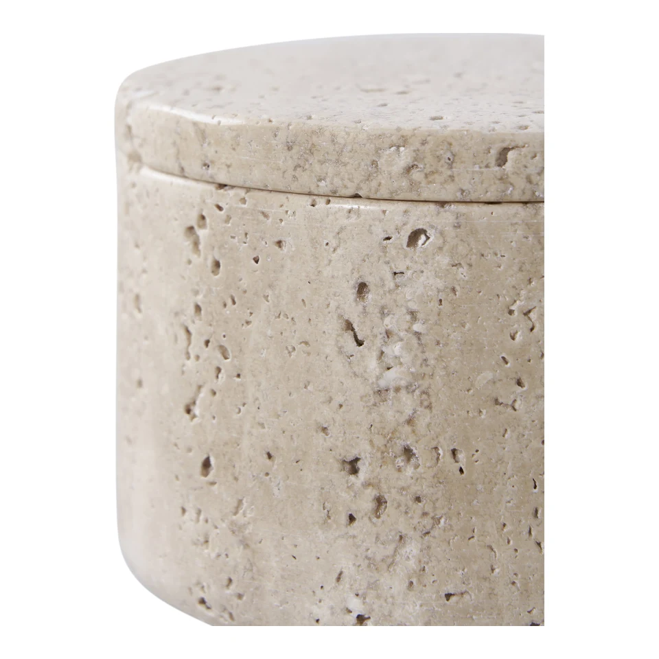Storage Jar - Storage jar, travertin, prirodna ø10x6,5 cm