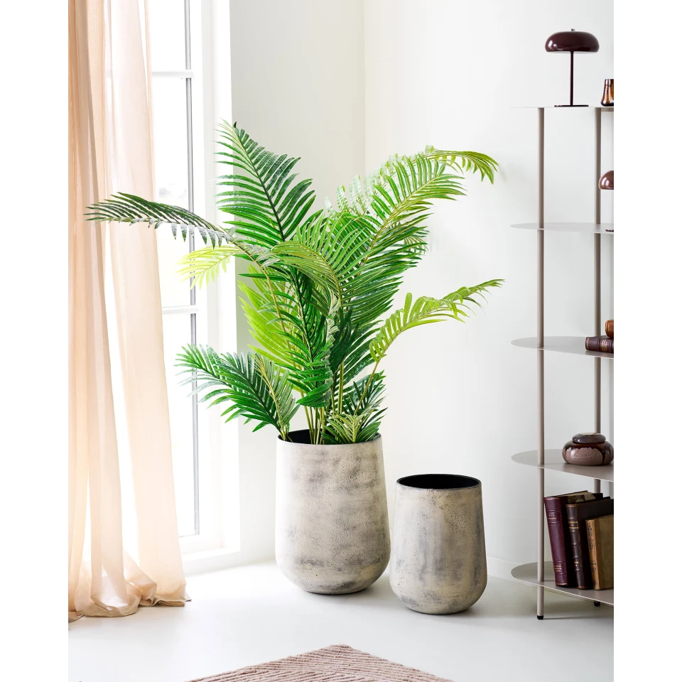 Hou Decorative Pot - Decorative pot, metal, antik bež set od 2